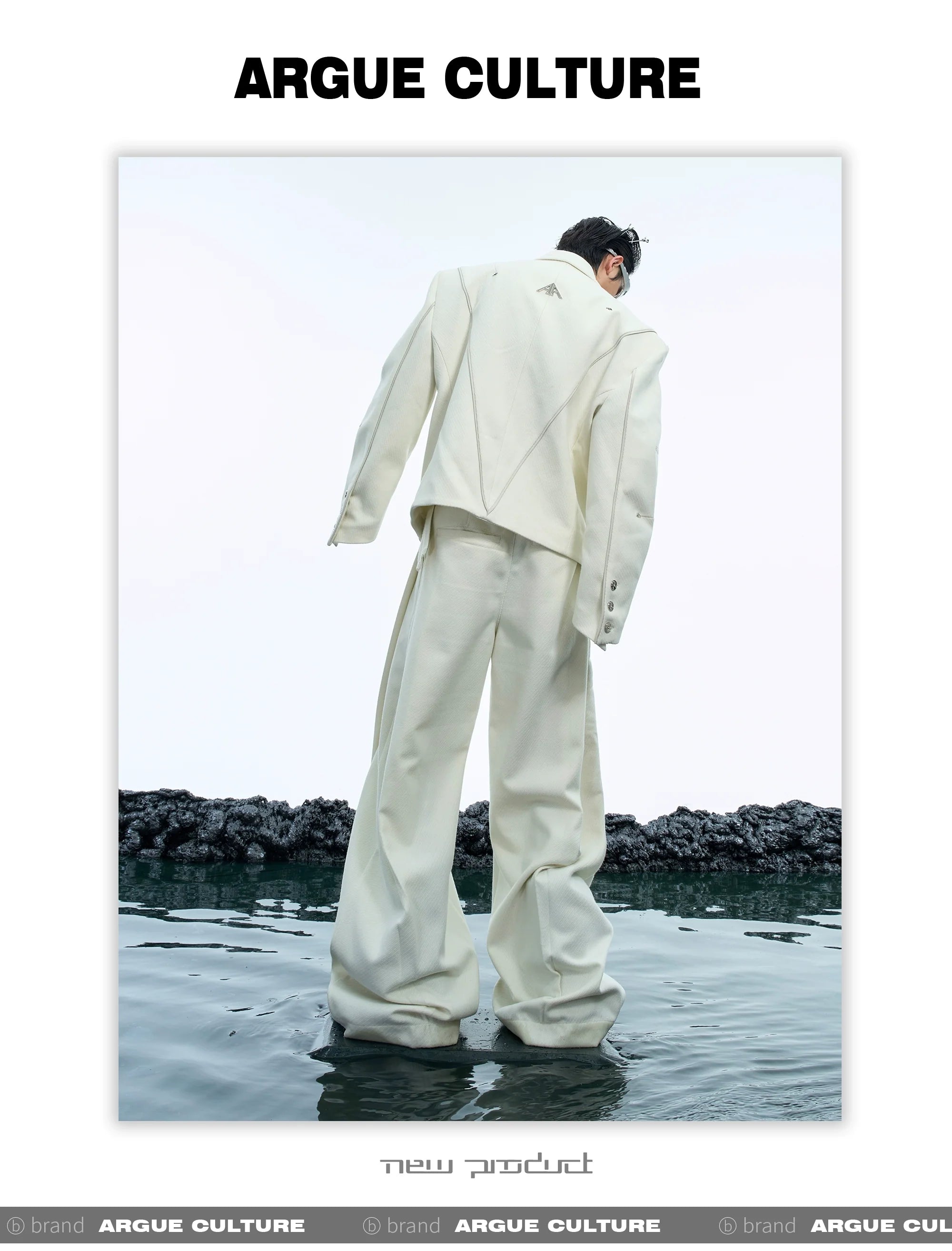 Deconstructed Blazer with Metal Buttons High-End Structured Suit Set - ArgueCulture