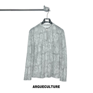 Paisley Floral Sheer Mesh Half-Zip Top - variant image 6
