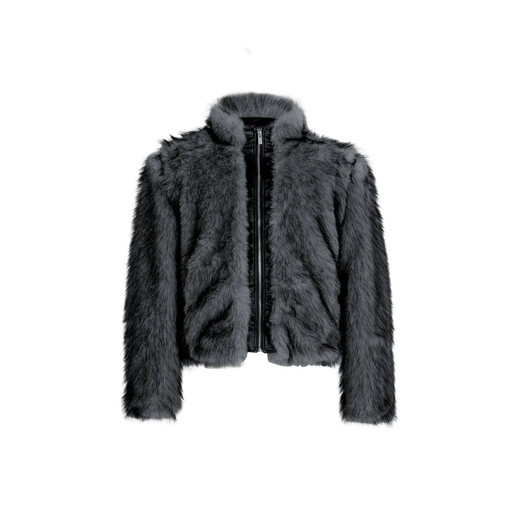 Luxury Gradient Faux Fur PU Leather Short Jacket - ArgueCulture