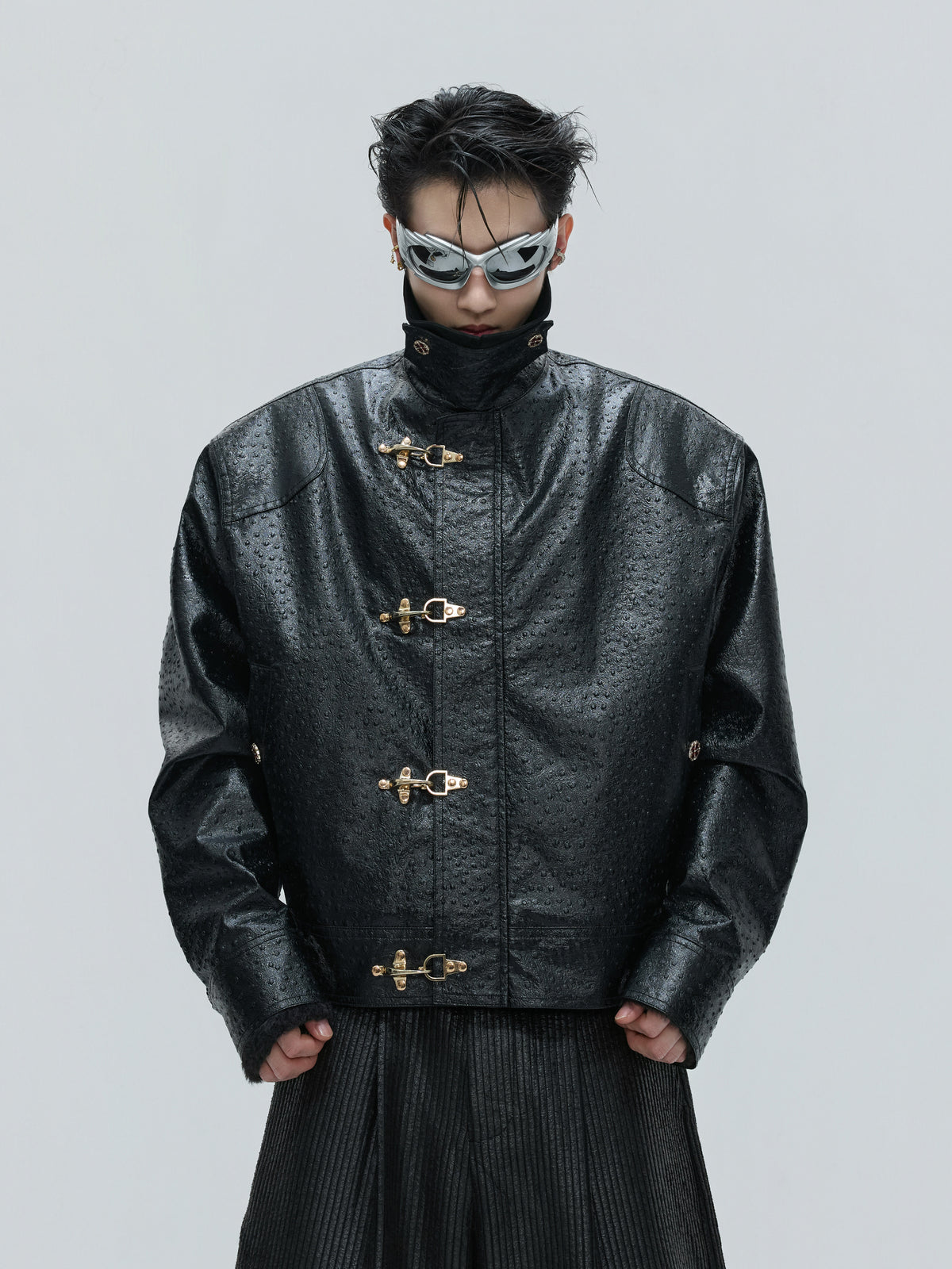 Ostrich Leather Padded Jacket - product image 1