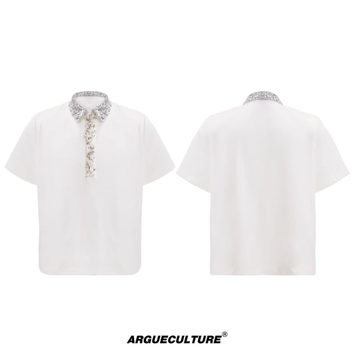 Sequined Square-Neck Polo T-Shirt - product image 5