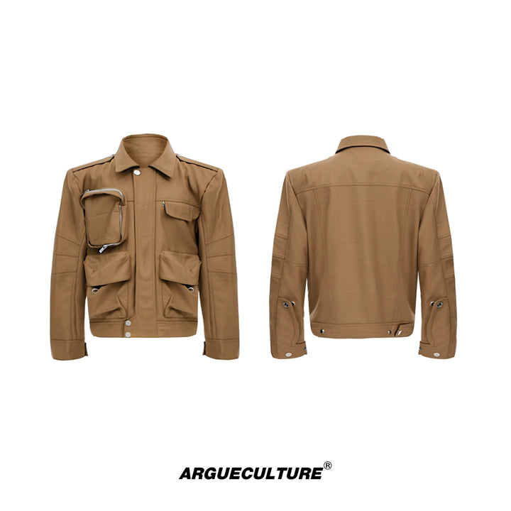 Avant-Garde Workwear Jacket | Detachable Shoulders | Multi-Pocket Design - ArgueCulture