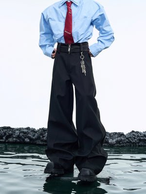 High-Waisted Black Micro-Flare Trousers - product image 5