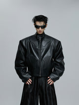 Sculpted Faux Leather Moto Jacket - product image 5