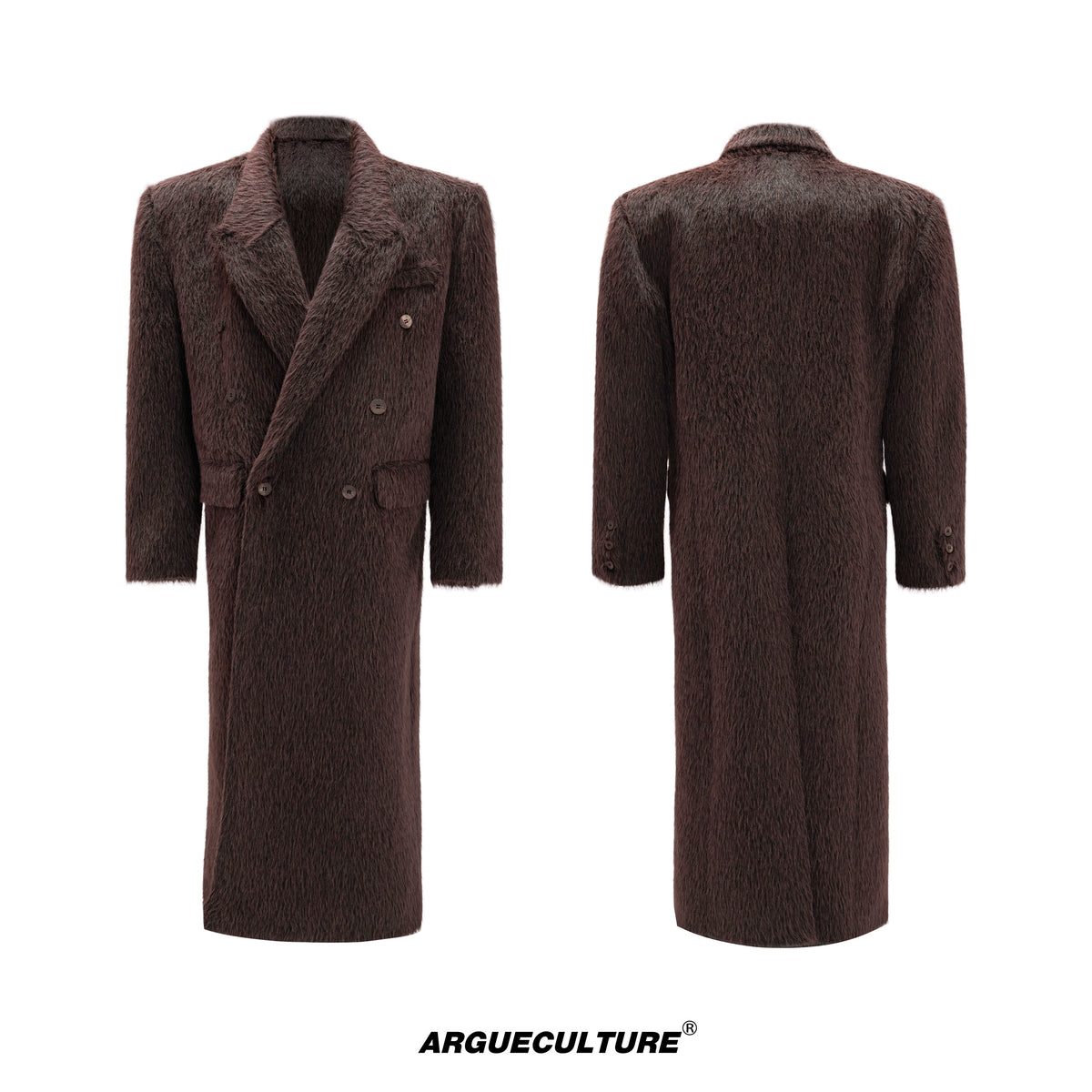Longline Double-Breasted Wool Blend Coat - product image 5