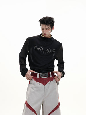 Embossed Mesh Long-Sleeve Tee - product image 2