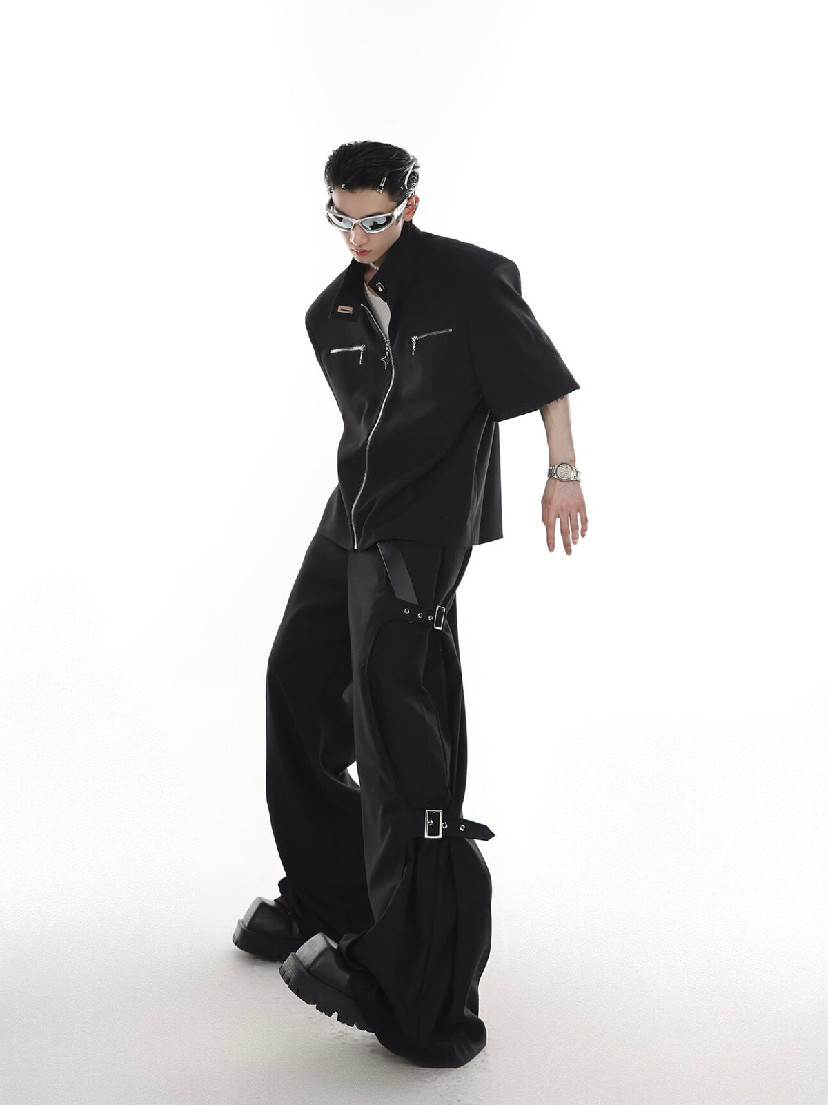 Adjustable Strap Wide-Leg Trousers - product image 4