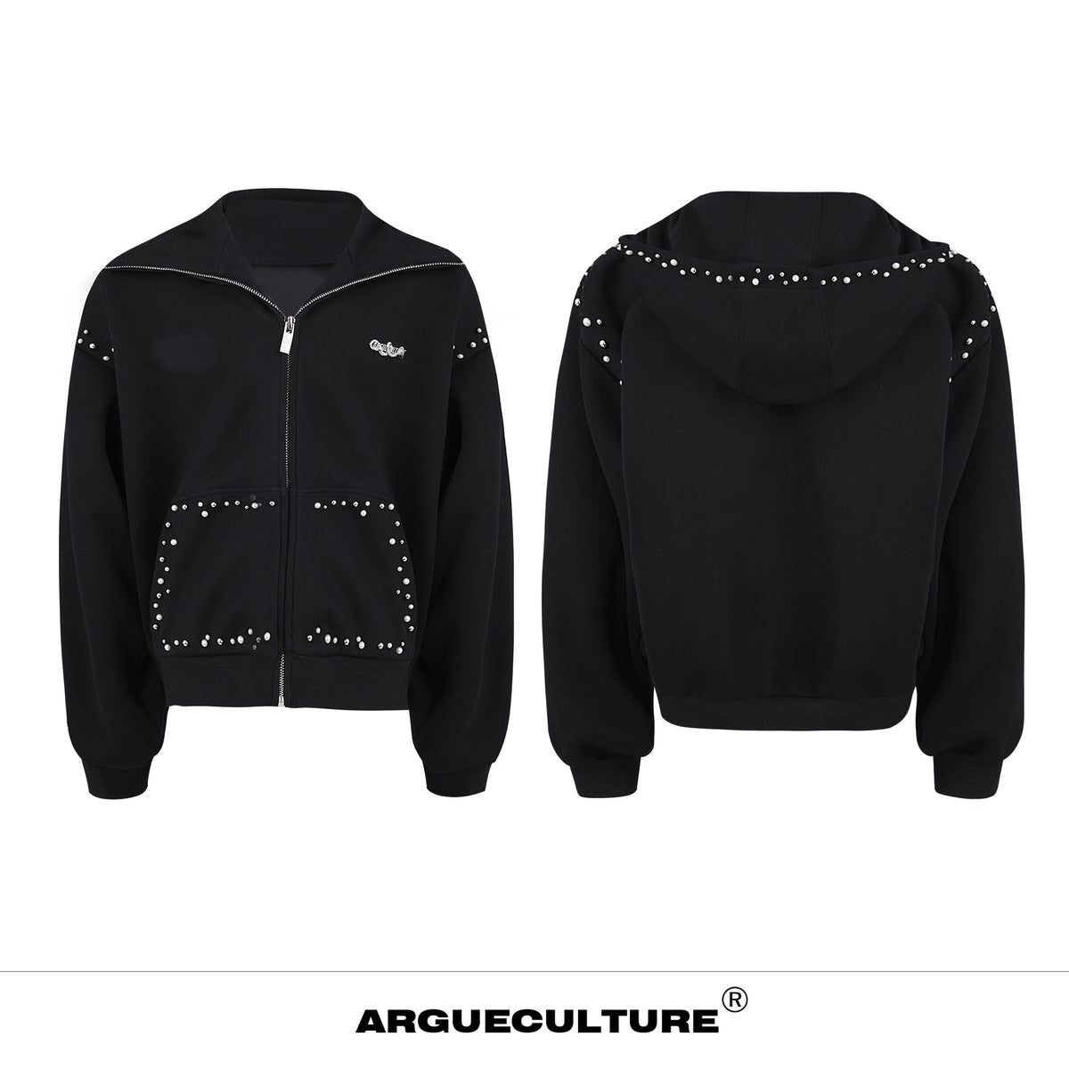 Pearl-Trim Zip Hoodie Jacket - product image 5