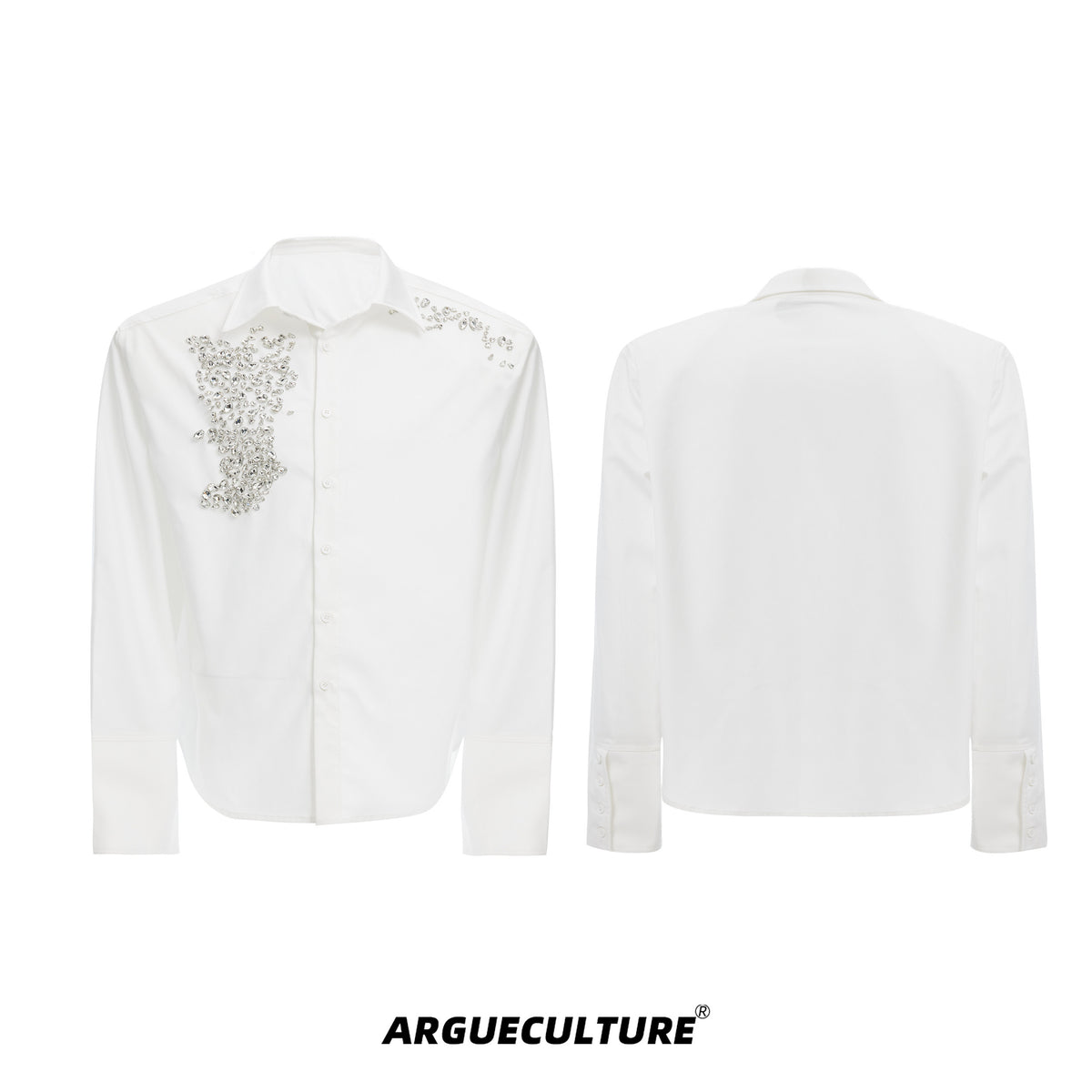 Crystal Shoulder-Pad Cotton Shirt - product image 5