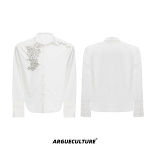 Crystal Shoulder-Pad Cotton Shirt - product image 5