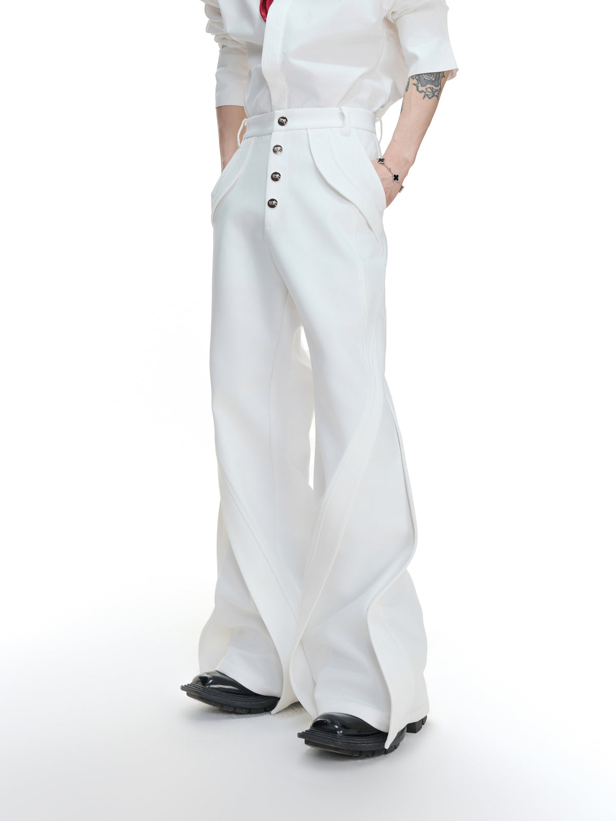 Deconstructed Paneled Bootcut Pants - product image 2