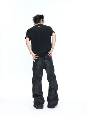 Boxy Black Rivet V-Neck T-Shirt - product image 3