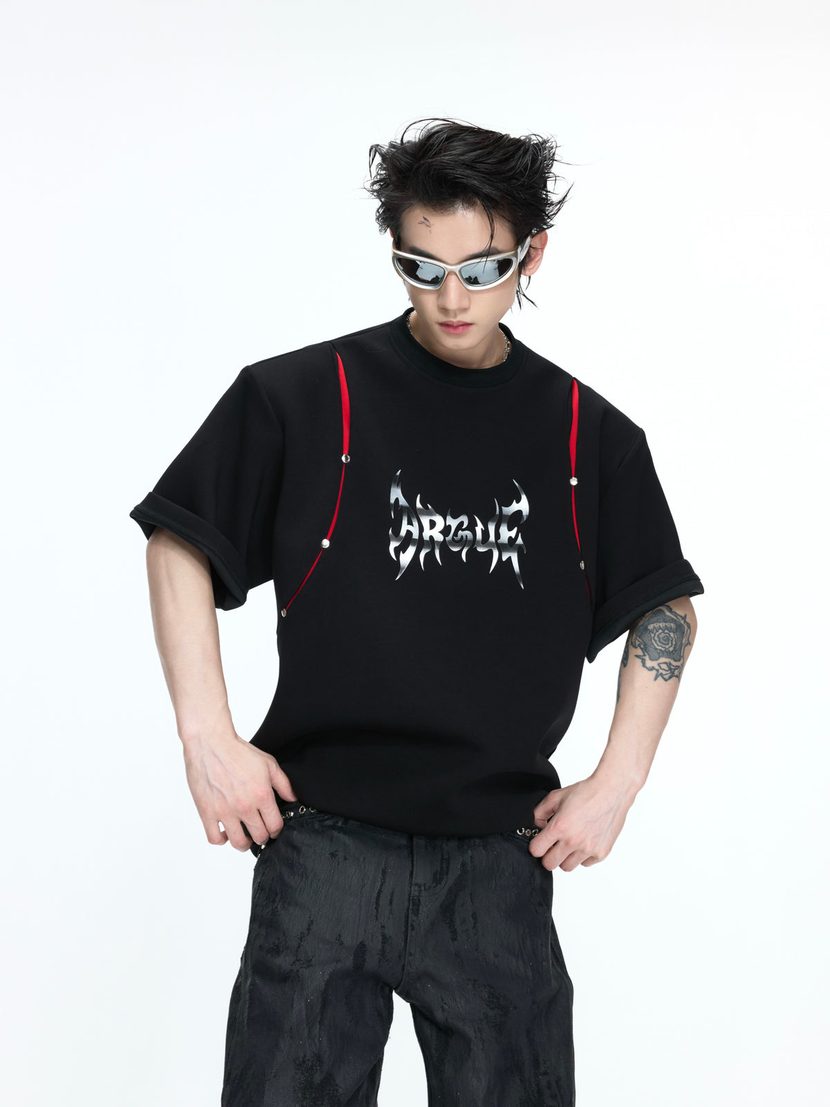 Deconstructed Contrast Panel T-Shirt - product image 2