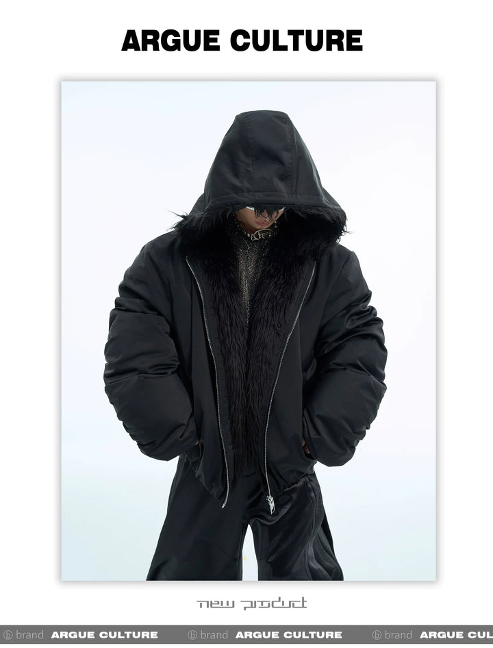 Men¡¯s Faux Fur Hooded Waterproof Puffer Jacket - ArgueCulture