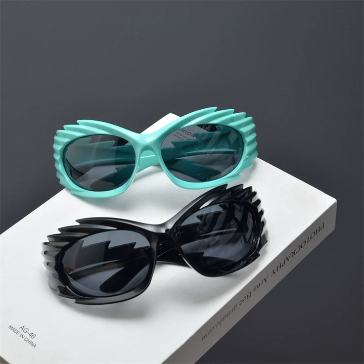 Exaggerated Retro Punk Winged Sunglasses - ArgueCulture