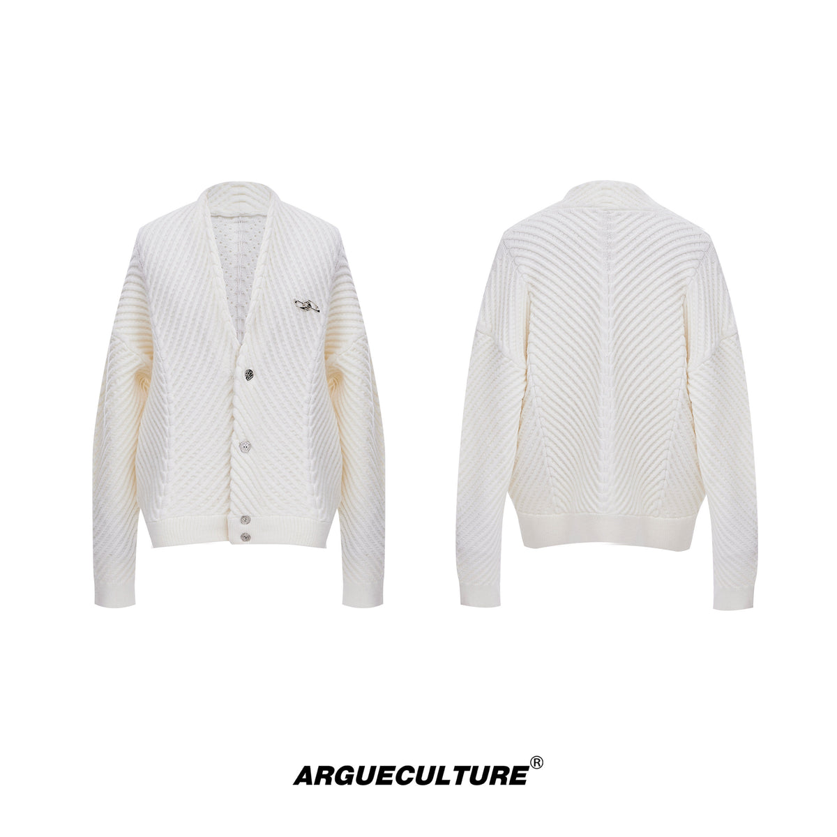 Ribbed V-Neck Relaxed Cardigan Sweater - product image 5