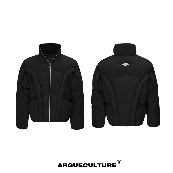 Deconstructed Puffer Jacket High Collar Loose Fit Street Style - ArgueCulture