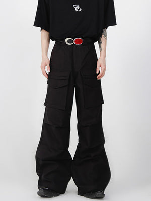 Pleated Wide-Leg Cargo Pants - product image 2