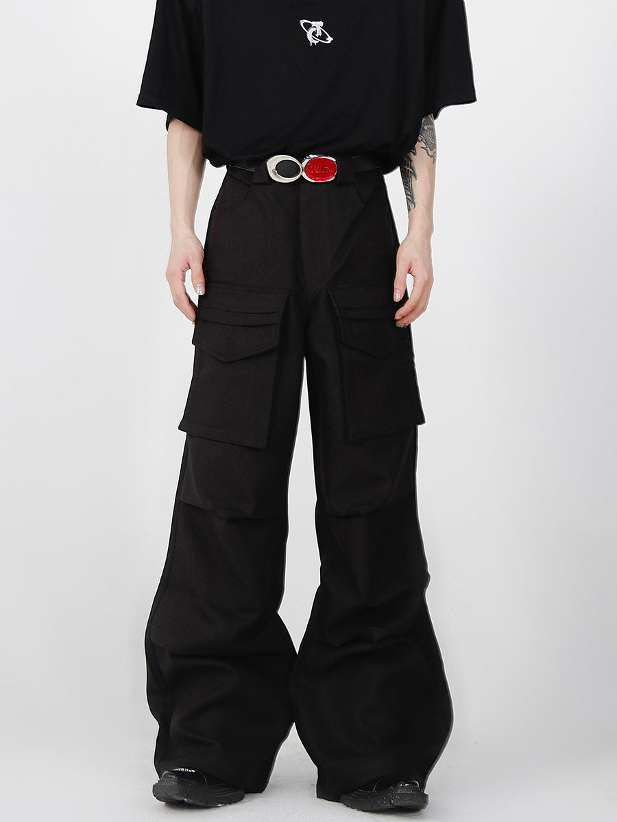 Pleated Wide-Leg Cargo Pants - product image 2