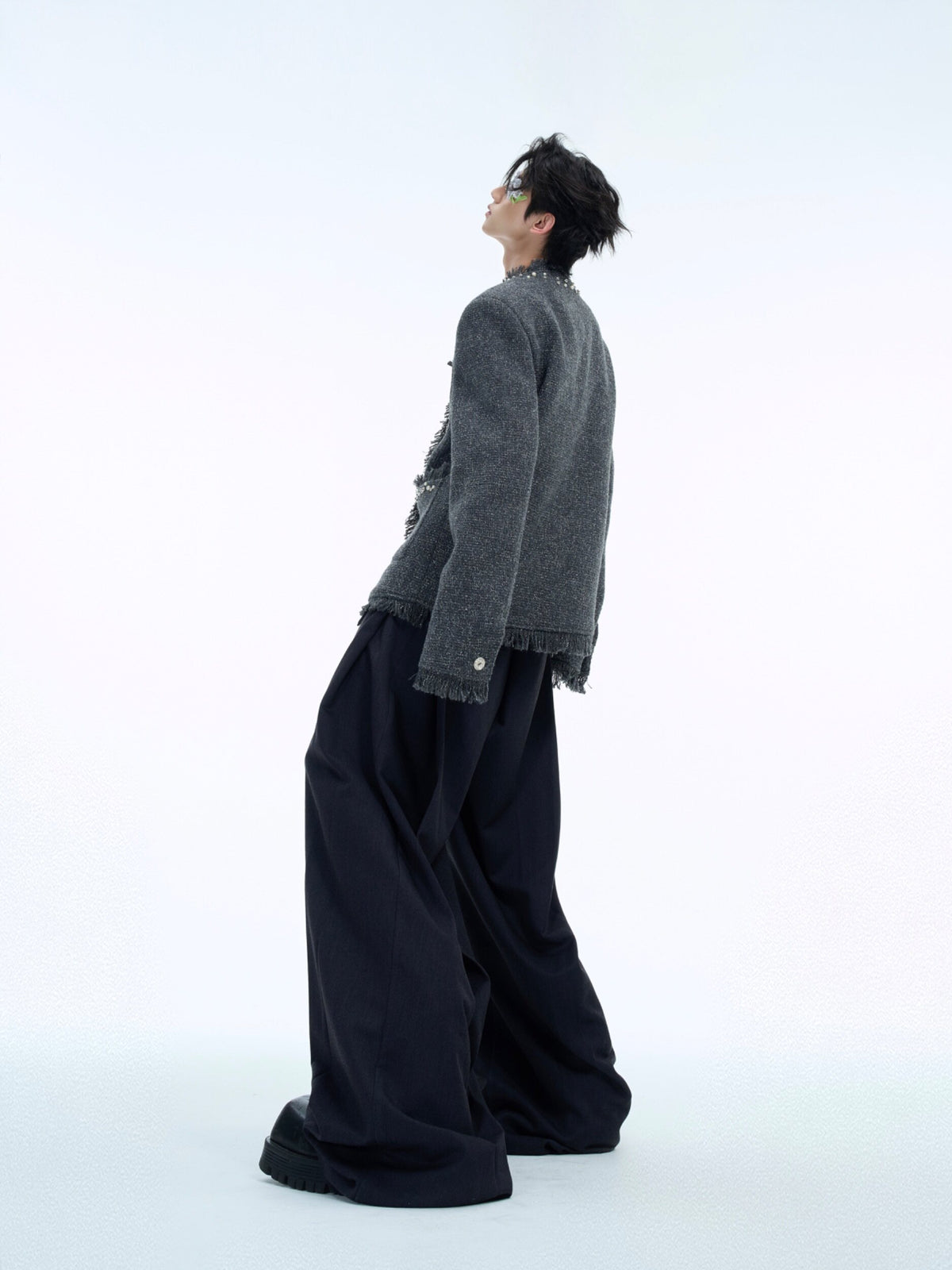Pearl-Embellished Cropped Textured Jacket - product image 3