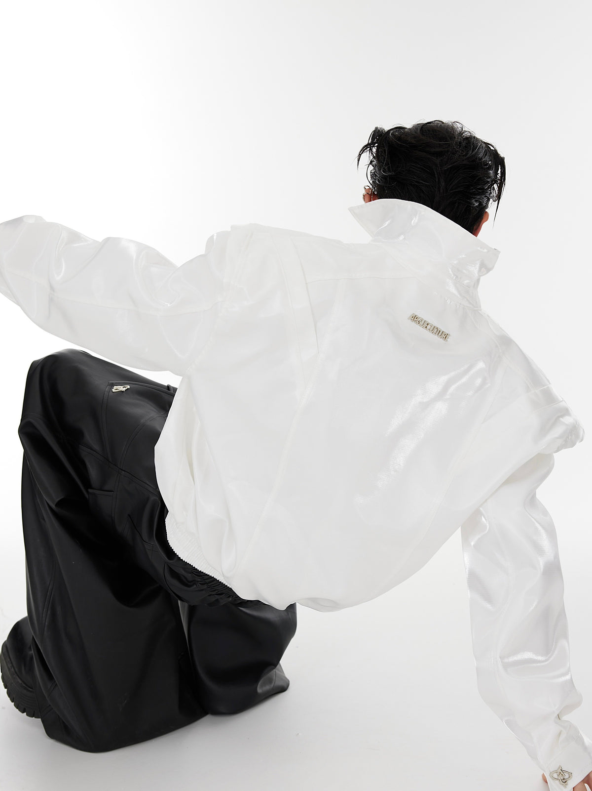 Asymmetrical Liquid-Look Short Jacket - product image 3