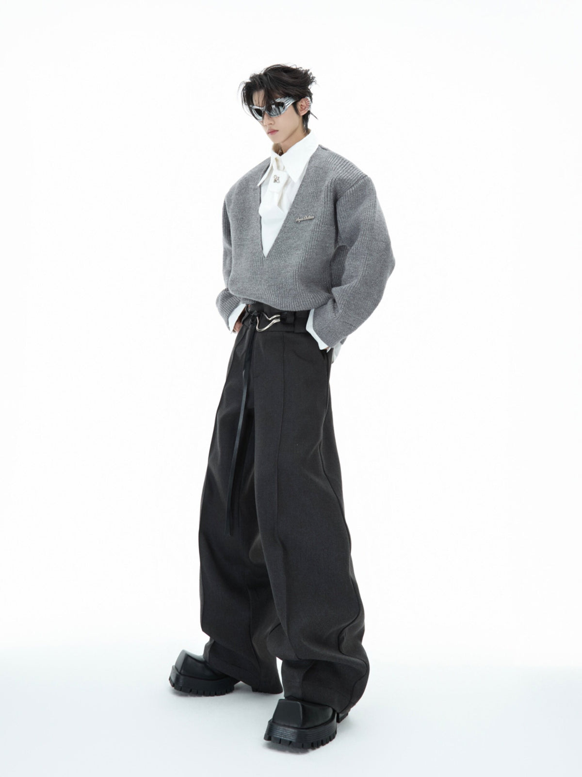 Deconstructed Tie Shirt Sweater - product image 5