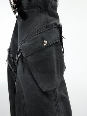 Frayed Curved-Leg Wide Jeans - product image 3