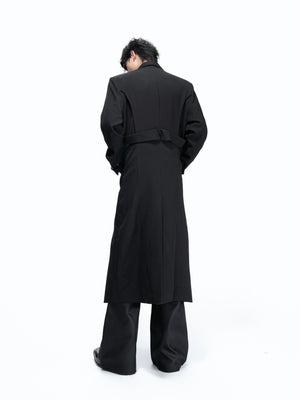 Black Contrast-Lined Long Coat - product image 3