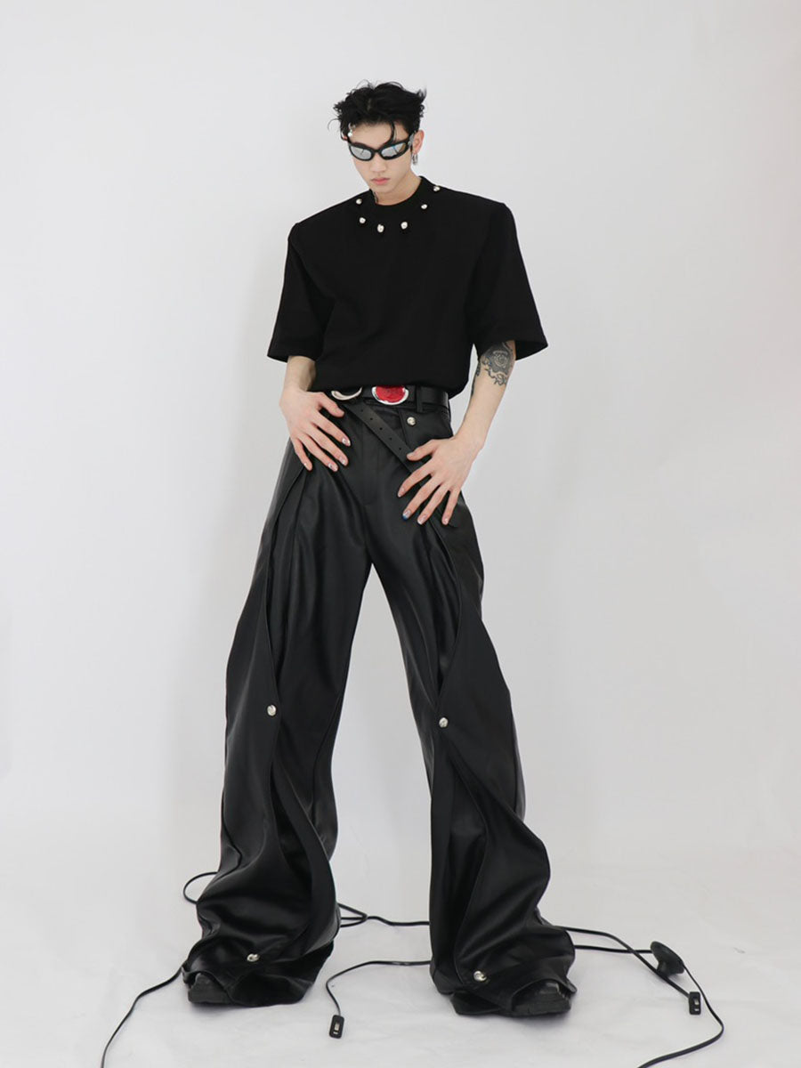 Black Cotton Metal-Bead T-Shirt - product image 3