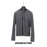 Studded Fitted Henley Long-Sleeve Top - product image 5