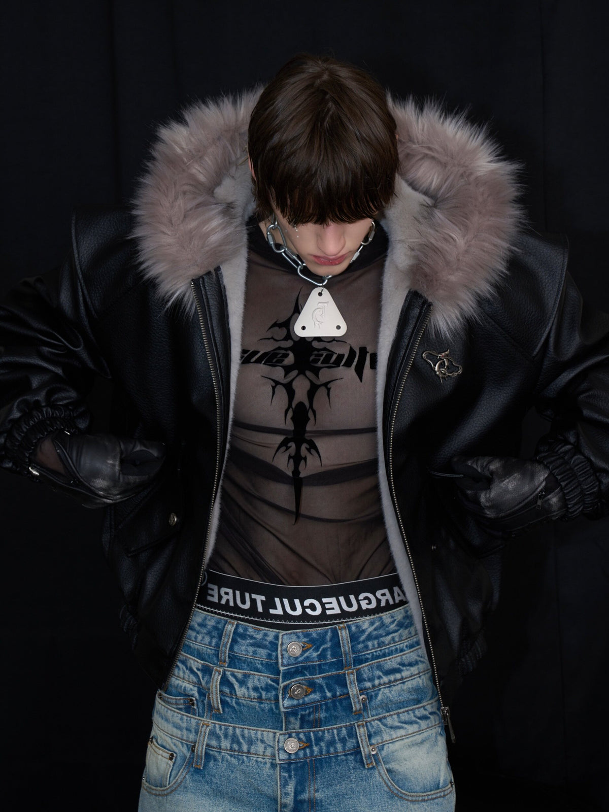 Sheer Logo Mesh Long-Sleeve Top - product image 1