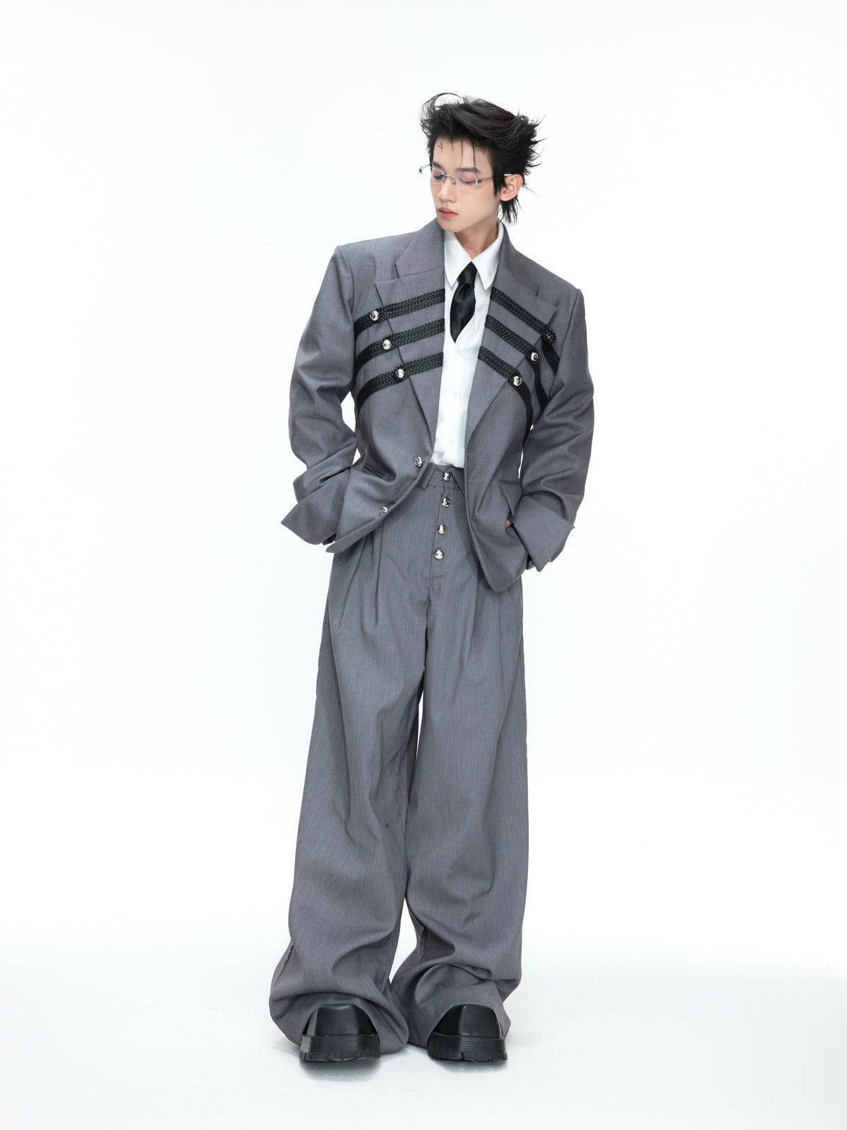 Metal-Detail Wide-Lapel Suit Separates - product image 5