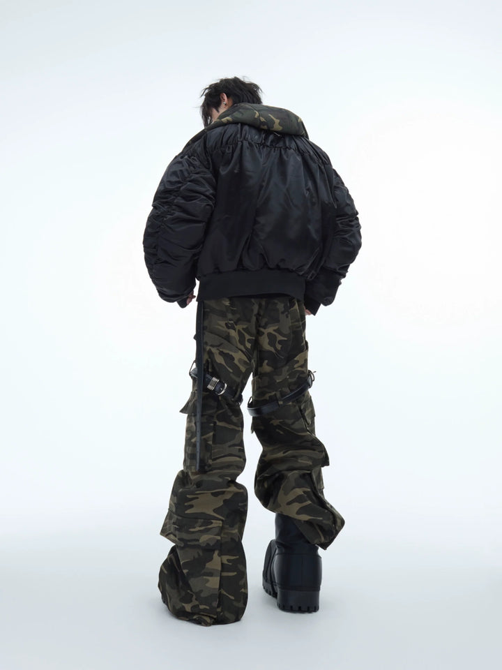 Vintage Camouflage Cargo Pants with Detachable Belt - ArgueCulture