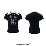 Contrast Panel Double-Collar T-Shirt - variant image 6