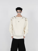Metal-Buckle Cutout Knit Sweater - product image 5