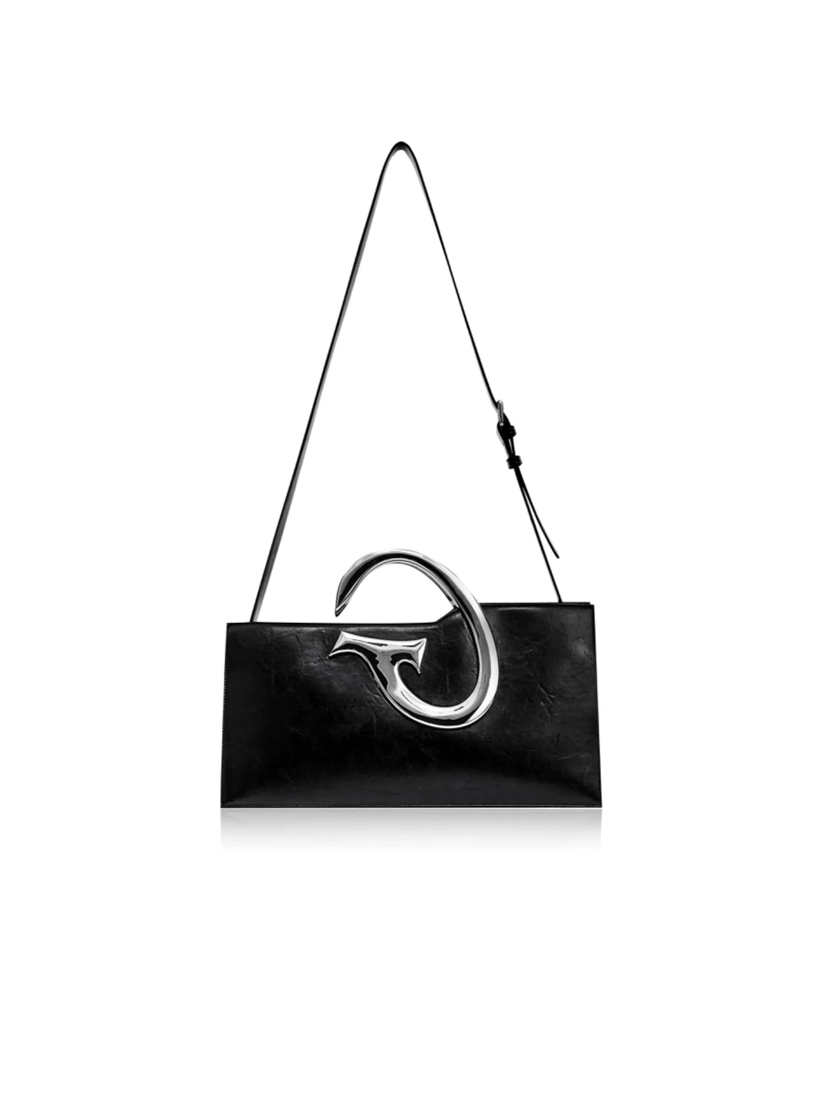 PU Trapezoid Shoulder Bag with Metal Handle - product image 1
