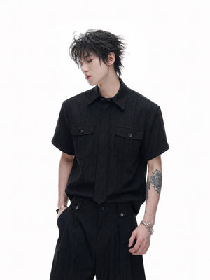 Textured Tie Shirt & Wide-Leg Pants - product image 3