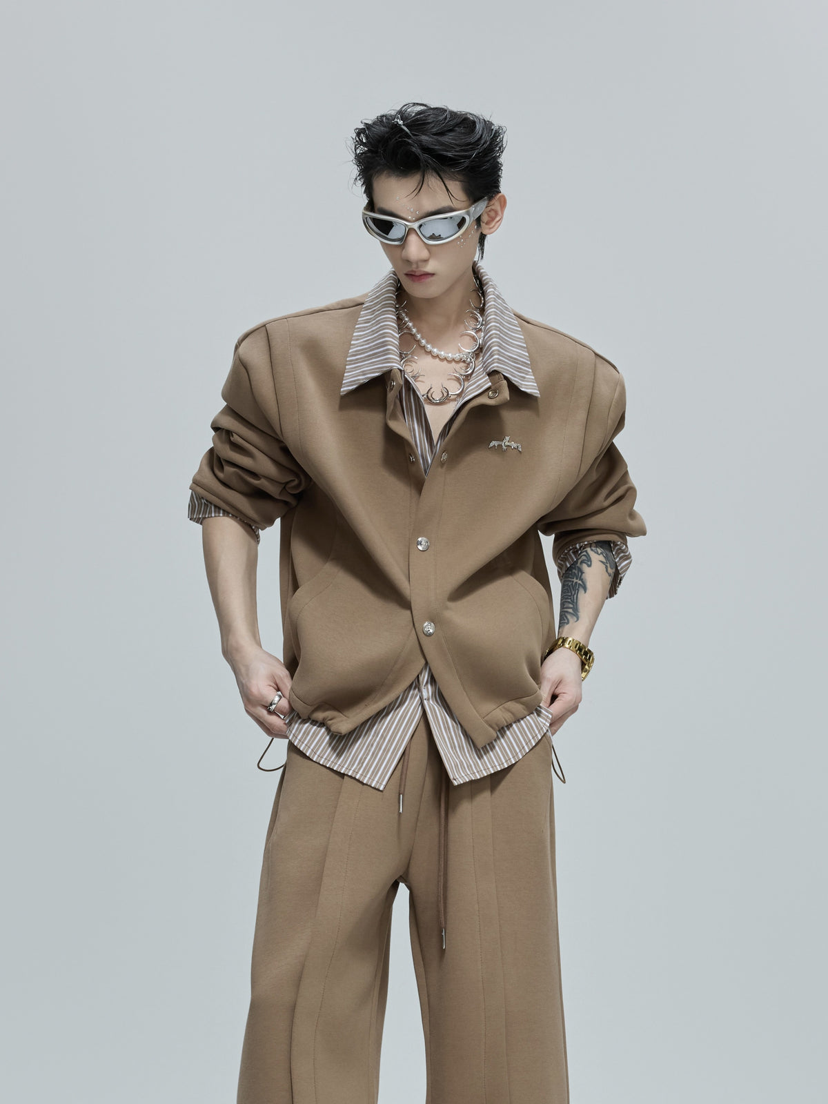 Color-Block Stripe Layered Cardigan - product image 5