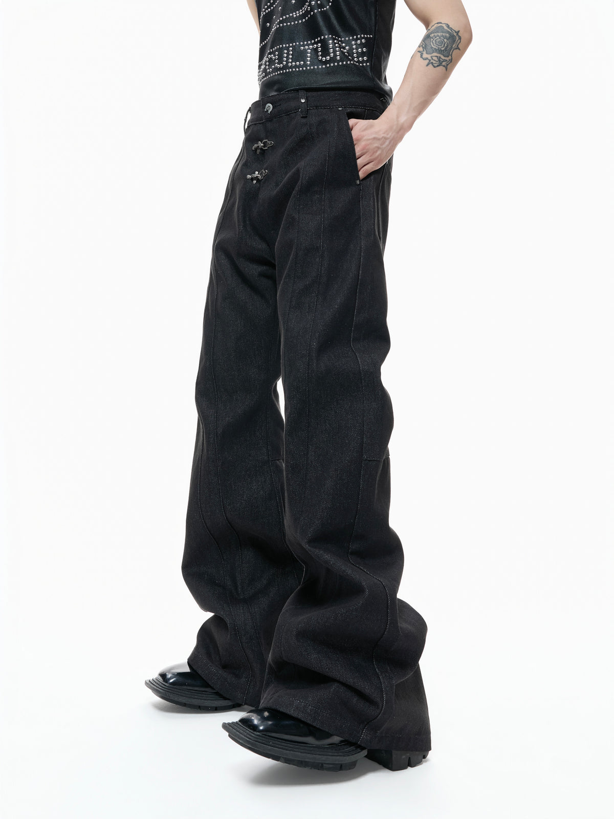Raw Denim Lapel Jacket and Jeans Set - product image 5
