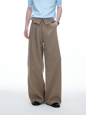 Embroidered Pleated Wide-Leg Trousers - product image 1
