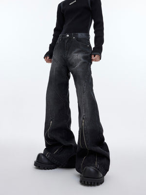 Washed Distressed Flare Jeans - product image 1