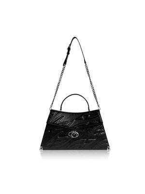 Embossed Leather Trapeze Tote Bag - product image 1