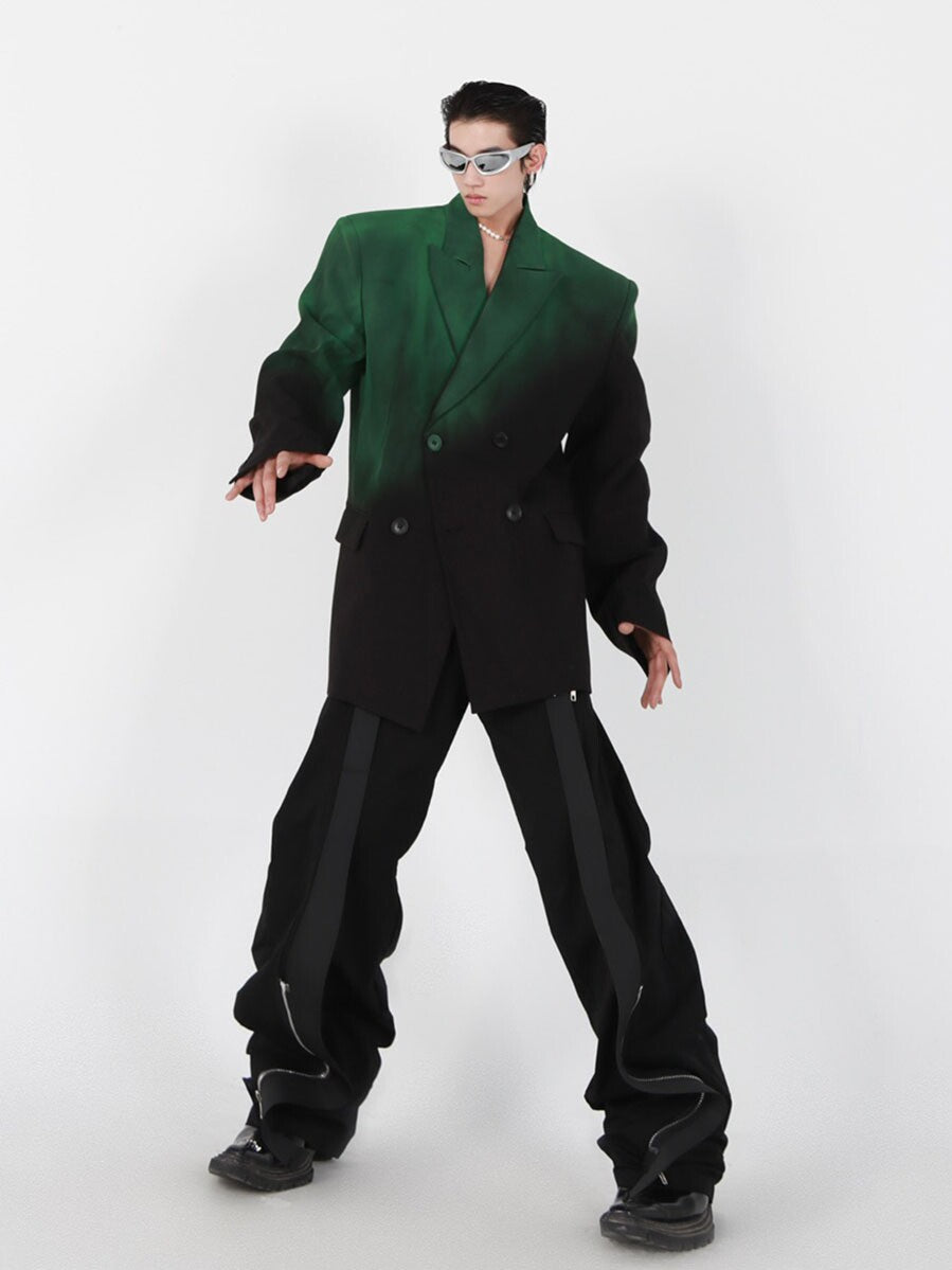 Black Green Gradient Relaxed Blazer - product image 5