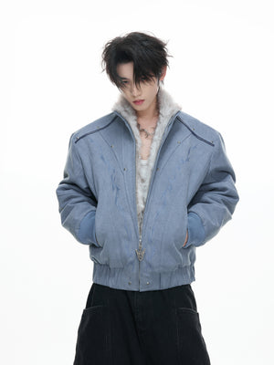 Washed Canvas Fleece-Lined Cropped Jacket - product image 5