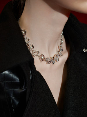 Adjustable Layered Zircon Collarbone Necklace - product image 5