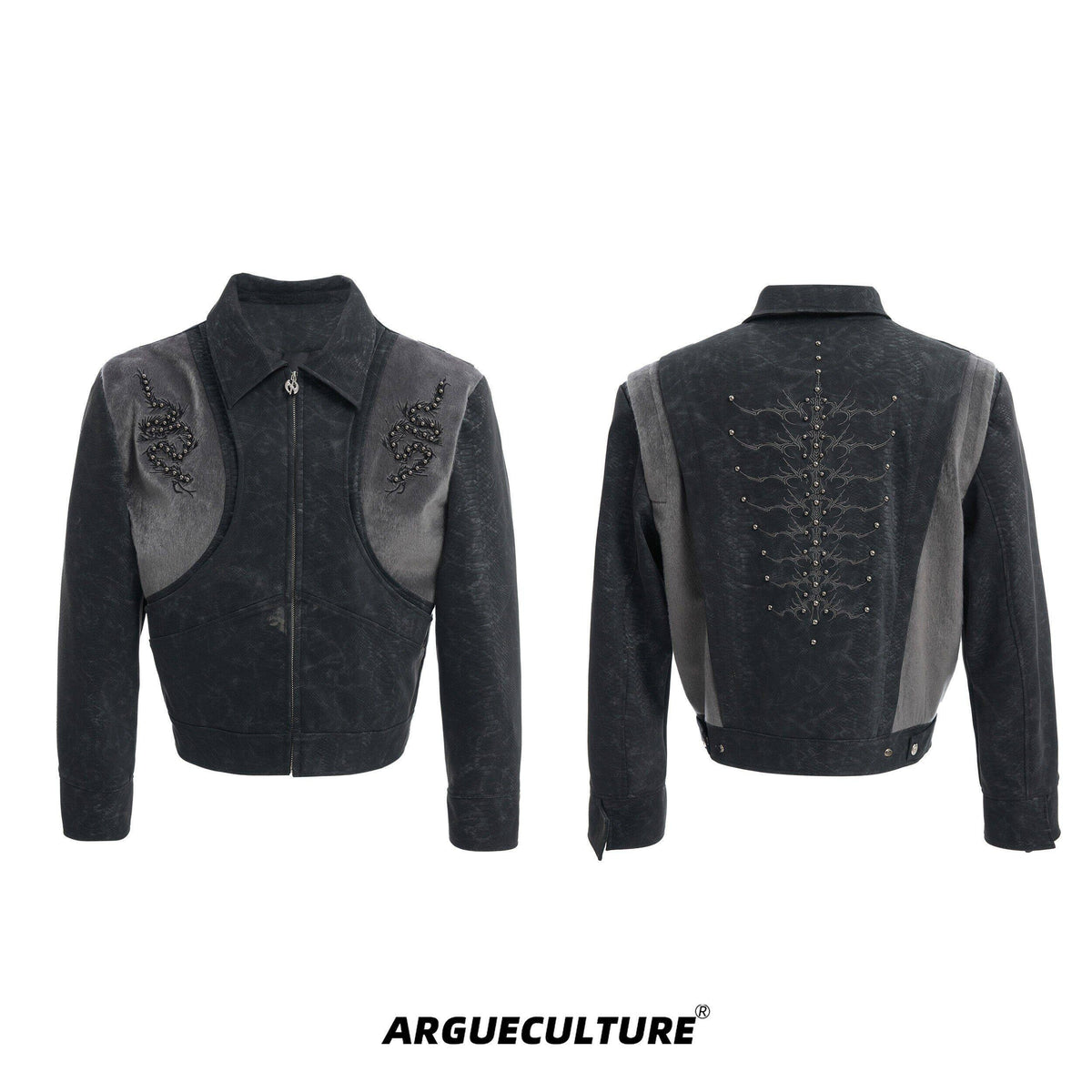 Snake-Texture Studded Cropped Jacket - product image 5