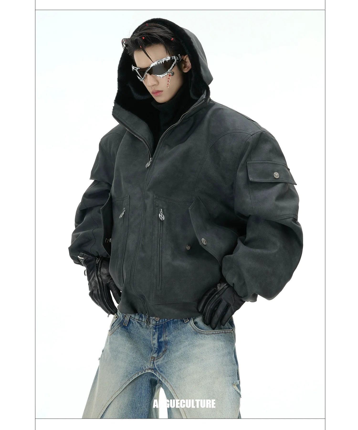 Reversible PU Hoodie Jacket | Dual-Sided Winter Coat - ArgueCulture