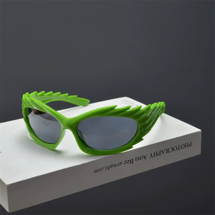 Exaggerated Retro Punk Winged Sunglasses - ArgueCulture