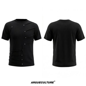 Metal Stud Pleated Crewneck T-Shirt - product image 5
