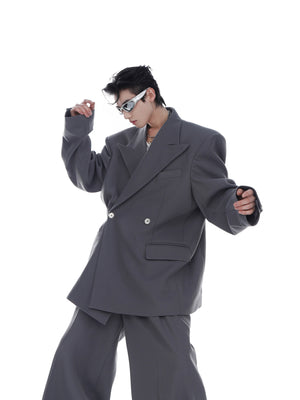 Oversized Twill Shoulder-Pad Blazer - product image 5